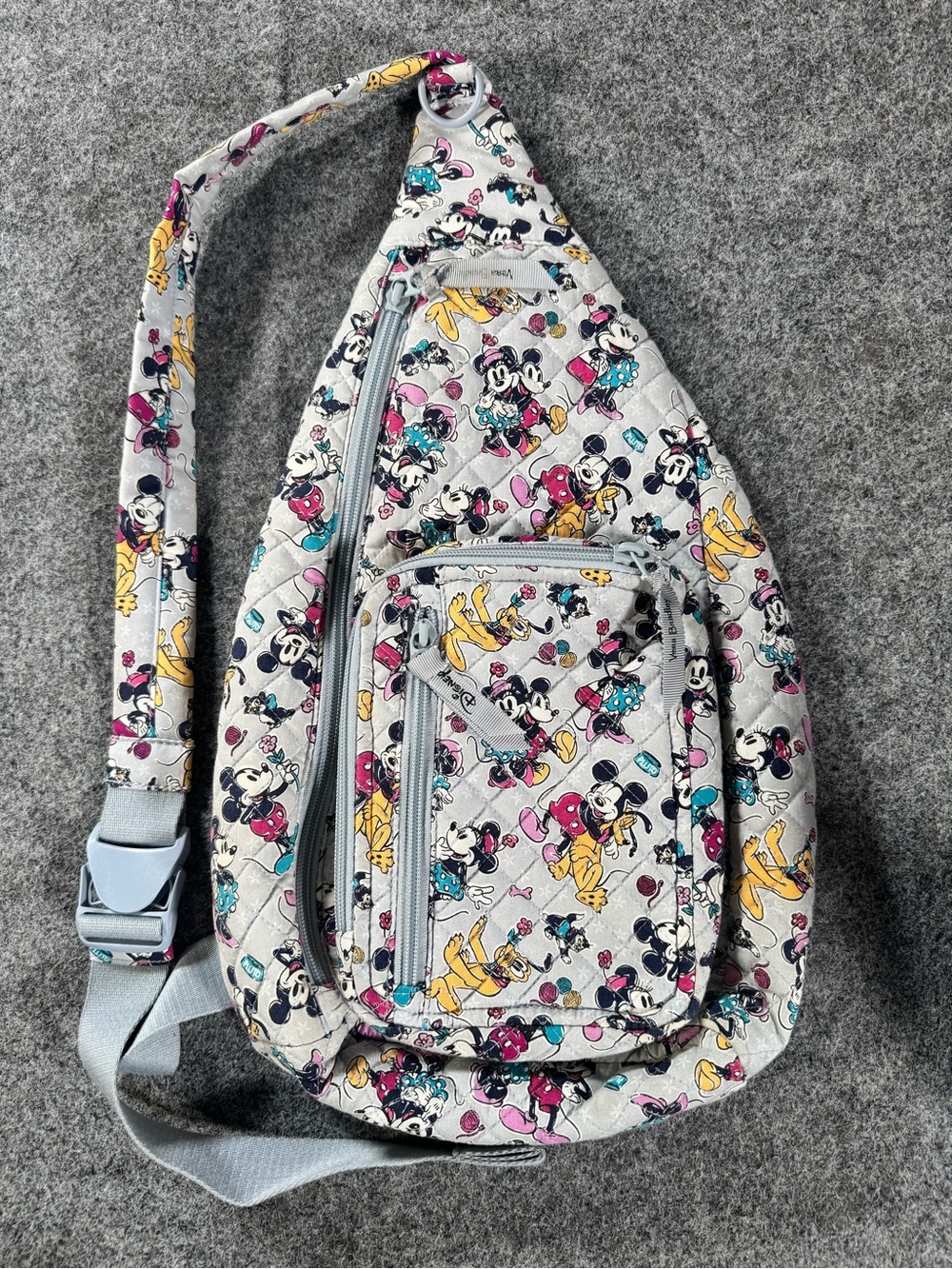 Vera Bradley Disney Mickey Minnie Pluto Sling Backpack Crossbody Quilted Bag
